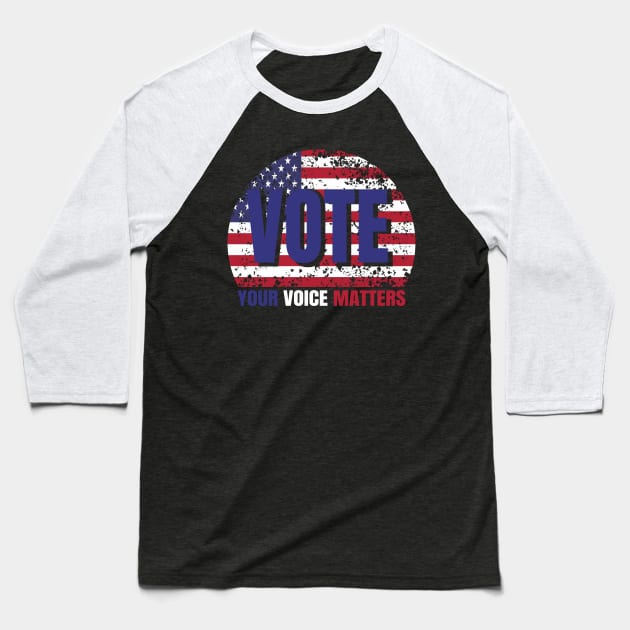 vote (your voice matters) Baseball T-Shirt by moudzy